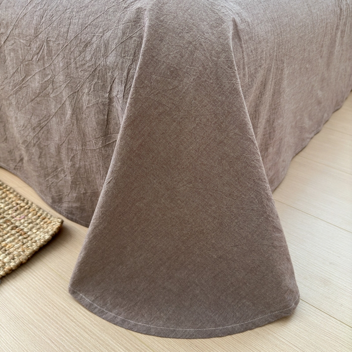 91家纺网 家纺一手货源 找家纺 娜娜 2025新款A类全棉色织水洗棉四件套 罗马系列-条纹咖