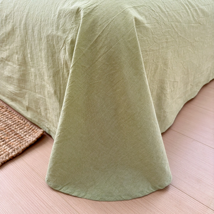 91家纺网 家纺一手货源 找家纺 娜娜 2025新款A类全棉色织水洗棉四件套 罗马系列-条纹绿