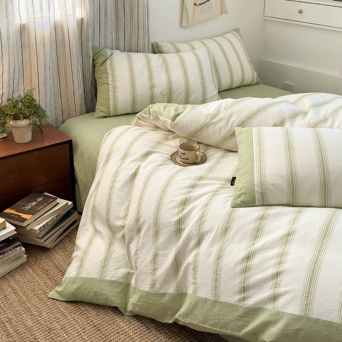 91家纺网 家纺一手货源 找家纺 （总）娜娜 2025新款A类全棉色织水洗棉四件套