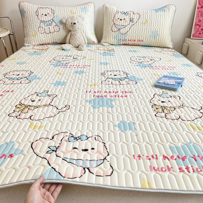 沐慕 2025新款高克重小清新乳胶凉席-风格二 可爱粉猪