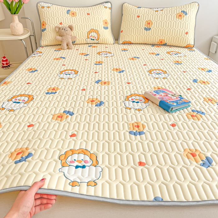 沐慕 2025新款高克重小清新乳胶凉席-风格二 萌萌鸭