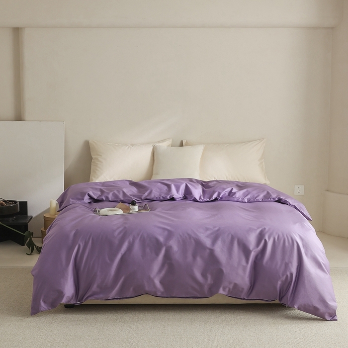 91家纺网 家纺一手货源 找家纺 棉眠 2025新款长绒棉纯色单品系列-单被套 深紫