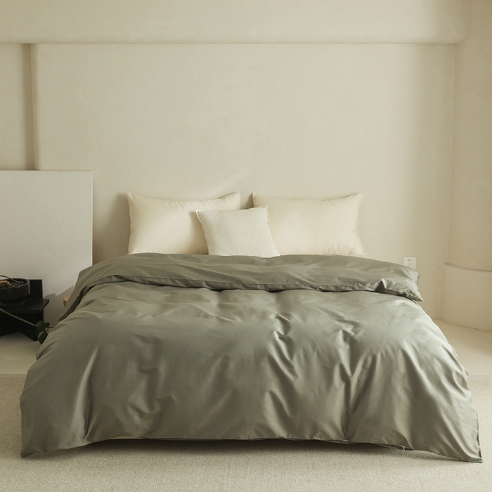 棉眠 2025新款长绒棉纯色单品系列-单被套 海藻绿