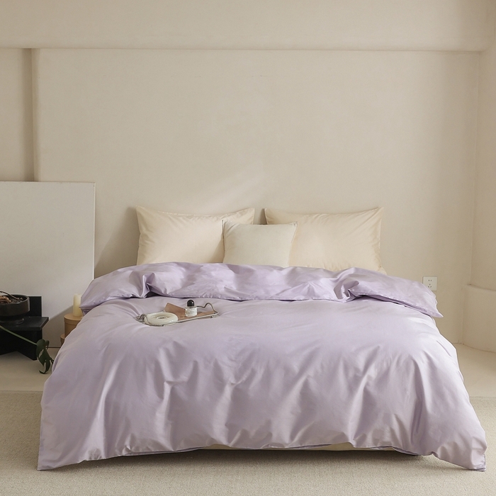 棉眠 2025新款长绒棉纯色单品系列-单被套 浅紫