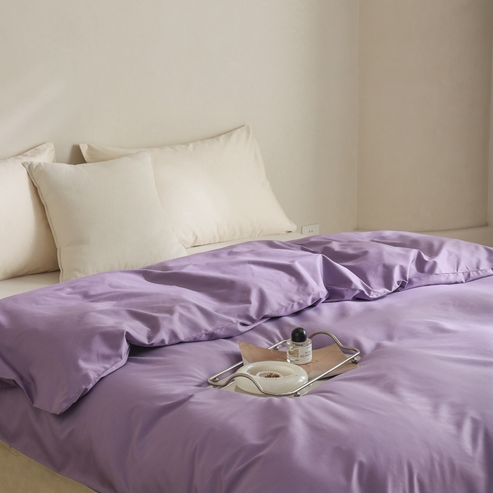 91家纺网 家纺一手货源 找家纺 棉眠 2025新款长绒棉纯色单品系列-单被套 深紫