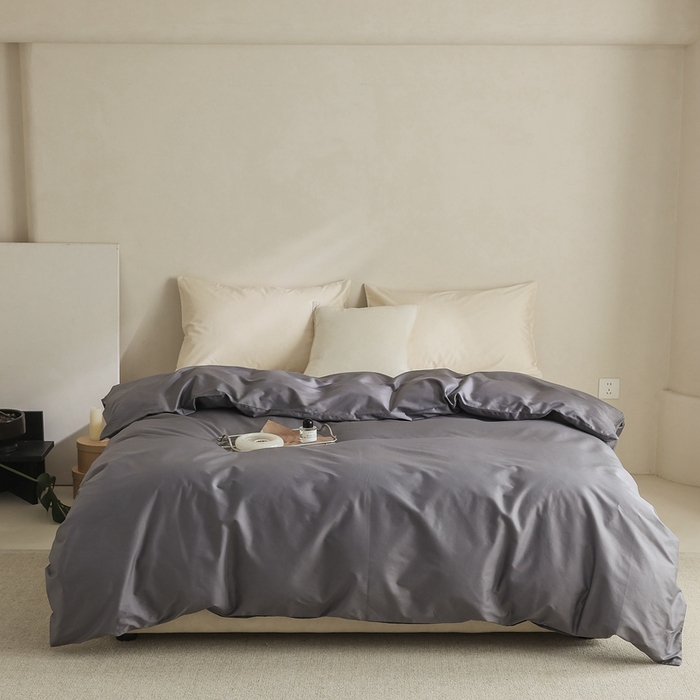 棉眠 2025新款长绒棉纯色单品系列-单被套 碳木灰