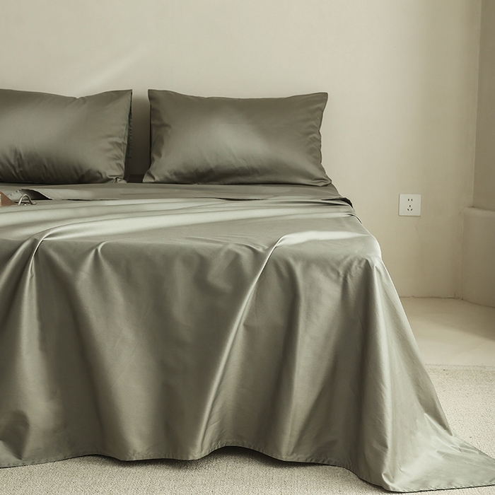 91家纺网 家纺一手货源 找家纺 棉眠 2025新款长绒棉纯色单品系列-单床单 海藻绿