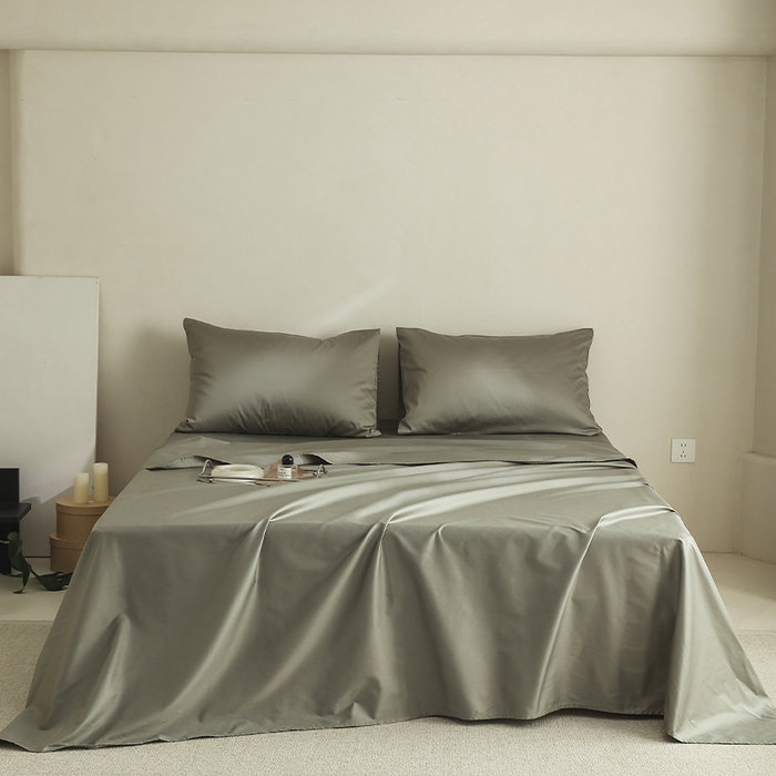 棉眠 2025新款长绒棉纯色单品系列-单床单 海藻绿