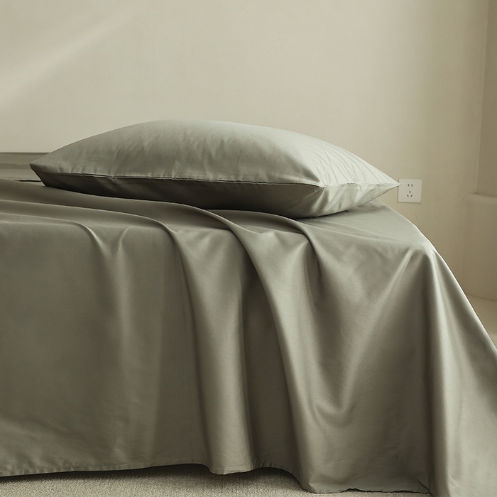 91家纺网 家纺一手货源 找家纺 棉眠 2025新款长绒棉纯色单品系列-单床单 海藻绿