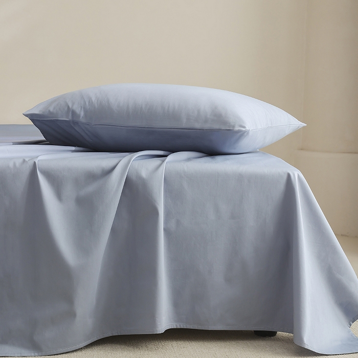 91家纺网 家纺一手货源 找家纺 棉眠 2025新款长绒棉纯色单品系列-单床单 灰蓝