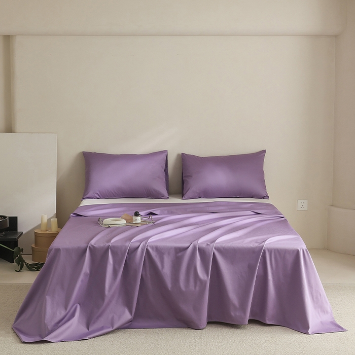 棉眠 2025新款长绒棉纯色单品系列-单床单 深紫