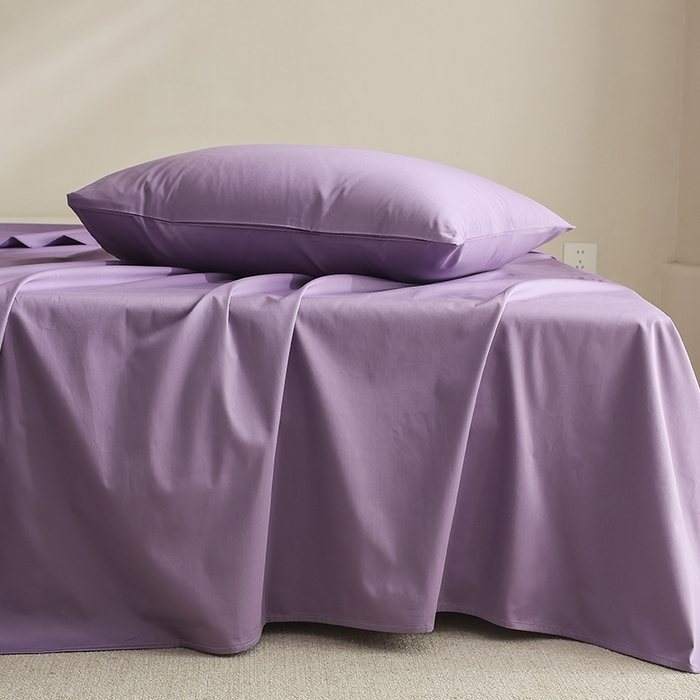 91家纺网 家纺一手货源 找家纺 棉眠 2025新款长绒棉纯色单品系列-单床单 深紫