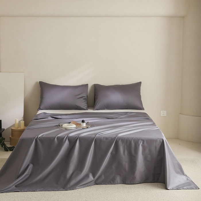 棉眠 2025新款长绒棉纯色单品系列-单床单 碳木灰