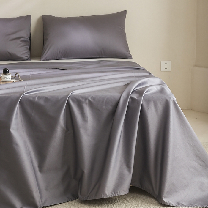 91家纺网 家纺一手货源 找家纺 棉眠 2025新款长绒棉纯色单品系列-单床单 碳木灰