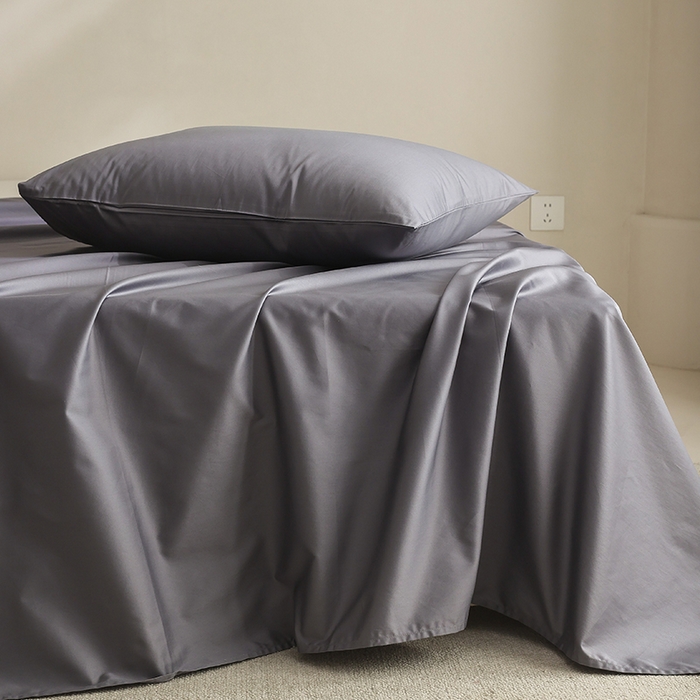 91家纺网 家纺一手货源 找家纺 棉眠 2025新款长绒棉纯色单品系列-单床单 碳木灰