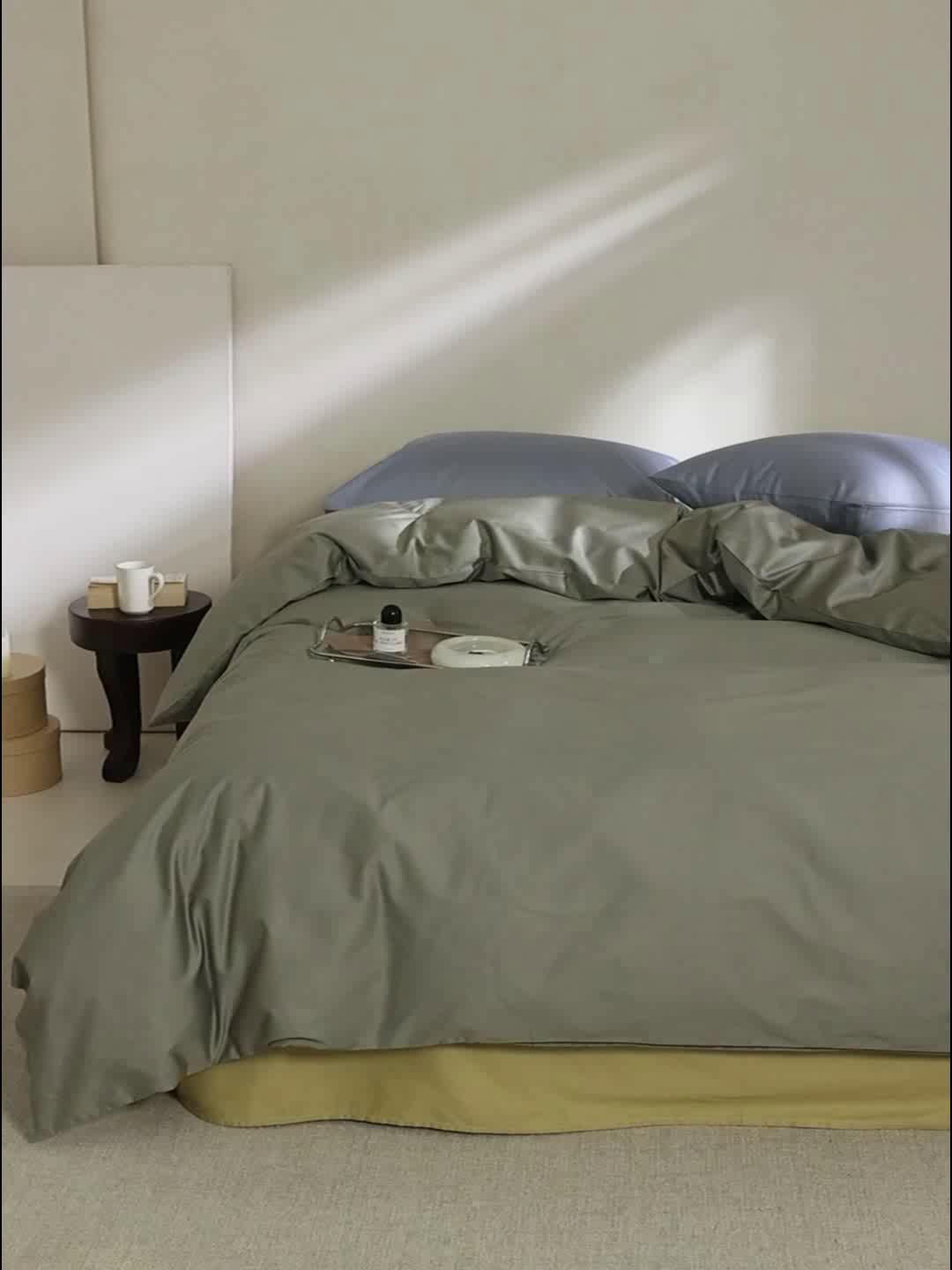 91家纺网 家纺一手货源 找家纺 棉眠 2025新款长绒棉纯色单品系列-单床单 海藻绿