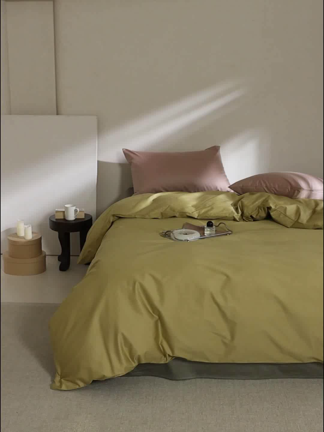 91家纺网 家纺一手货源 找家纺 棉眠 2025新款长绒棉纯色单品系列-单床单 芥末黄