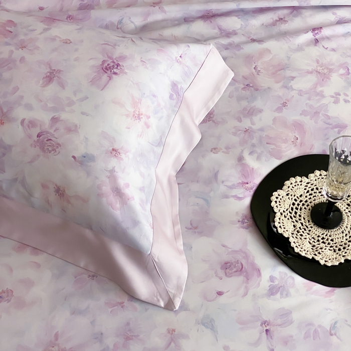 91家纺网 家纺一手货源 找家纺 云栖家居 2025天丝棉数码印花四件套 花间拾光-紫