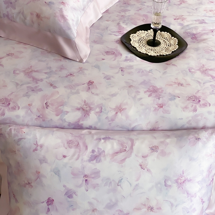 91家纺网 家纺一手货源 找家纺 云栖家居 2025天丝棉数码印花四件套 花间拾光-紫