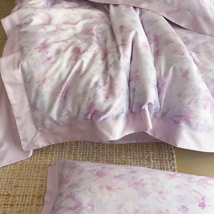 91家纺网 家纺一手货源 找家纺 云栖家居 2025天丝棉数码印花四件套 花间拾光-紫