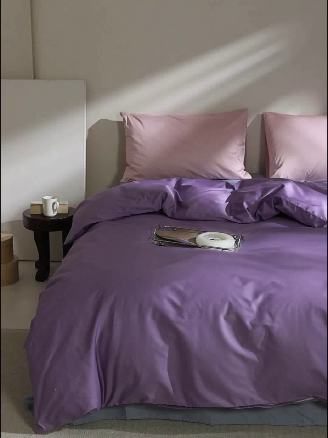 91家纺网 家纺一手货源 找家纺 棉眠 2025新款长绒棉纯色单品系列-单床单 深紫
