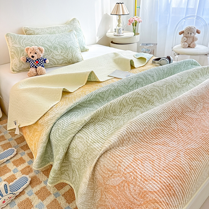 91家纺网 家纺一手货源 找家纺 恒尚居 2025新款双层纱小云棉床盖单床盖床盖单件 奇幻梦境--凤舞临沸