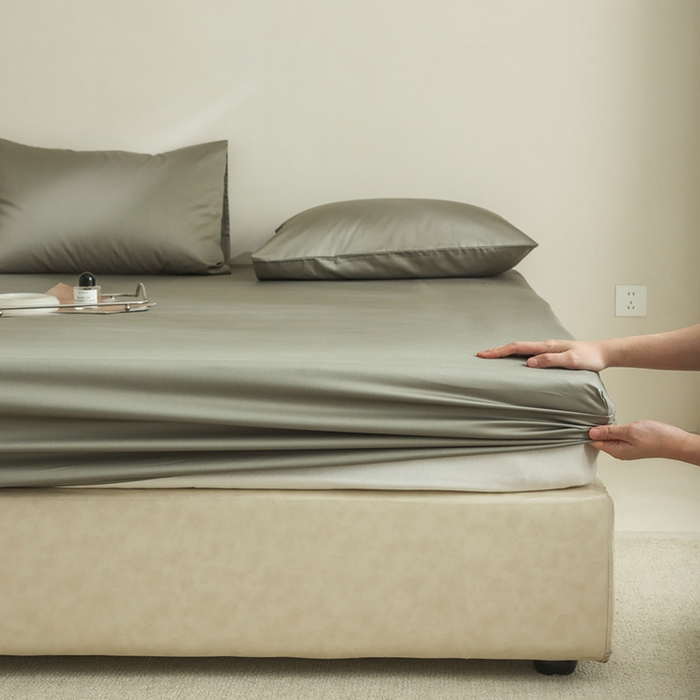 91家纺网 家纺一手货源 找家纺 （总）棉眠 2025新款长绒棉纯色单品系列-单床笠