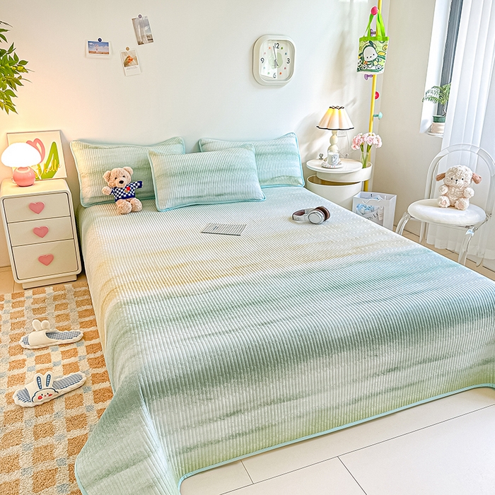 91家纺网 家纺一手货源 找家纺 橘夏家纺 2025新款双层纱小云棉床盖单床盖床盖单件 奇幻梦境--春云