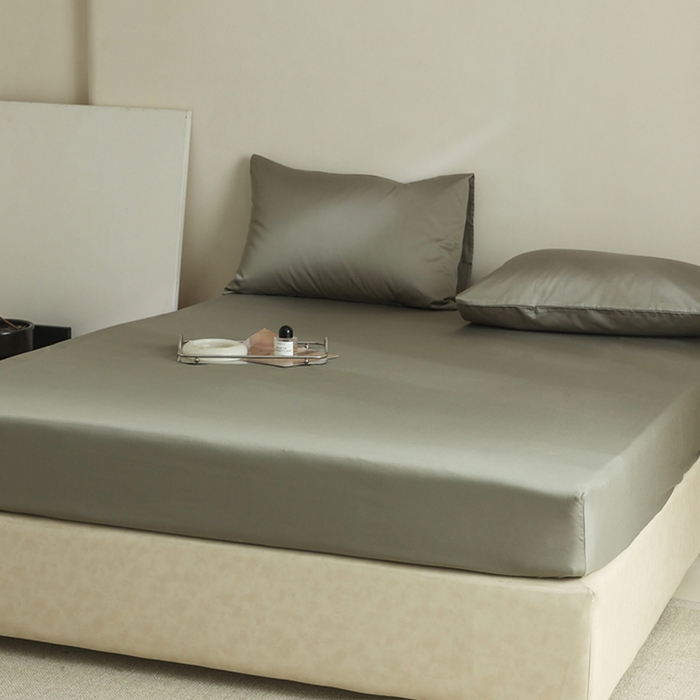 91家纺网 家纺一手货源 找家纺 棉眠 2025新款长绒棉纯色单品系列-单床笠 海藻绿