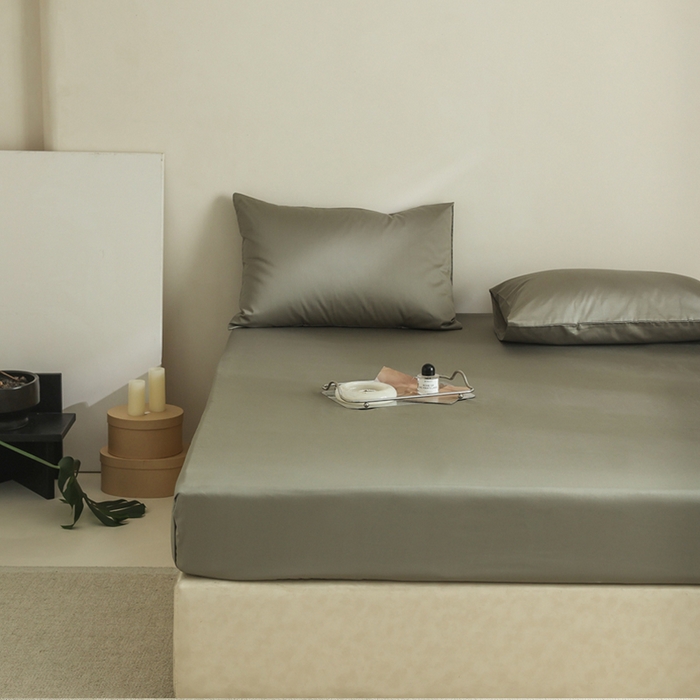 91家纺网 家纺一手货源 找家纺 棉眠 2025新款长绒棉纯色单品系列-单床笠 海藻绿