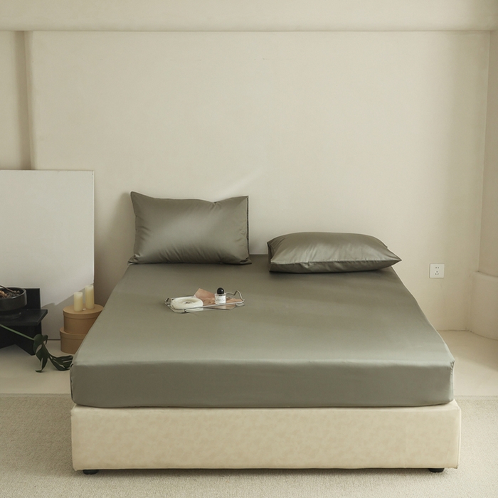 棉眠 2025新款长绒棉纯色单品系列-单床笠 海藻绿