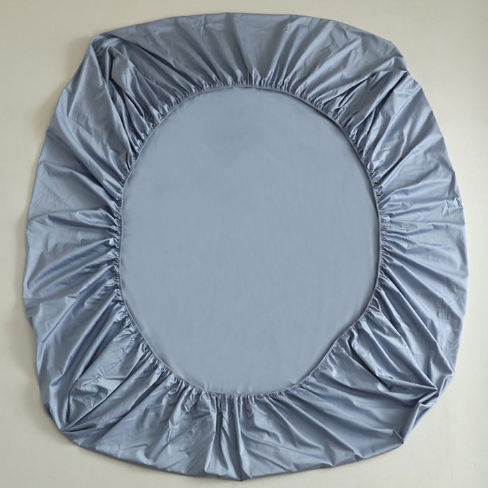 91家纺网 家纺一手货源 找家纺 棉眠 2025新款长绒棉纯色单品系列-单床笠 灰蓝