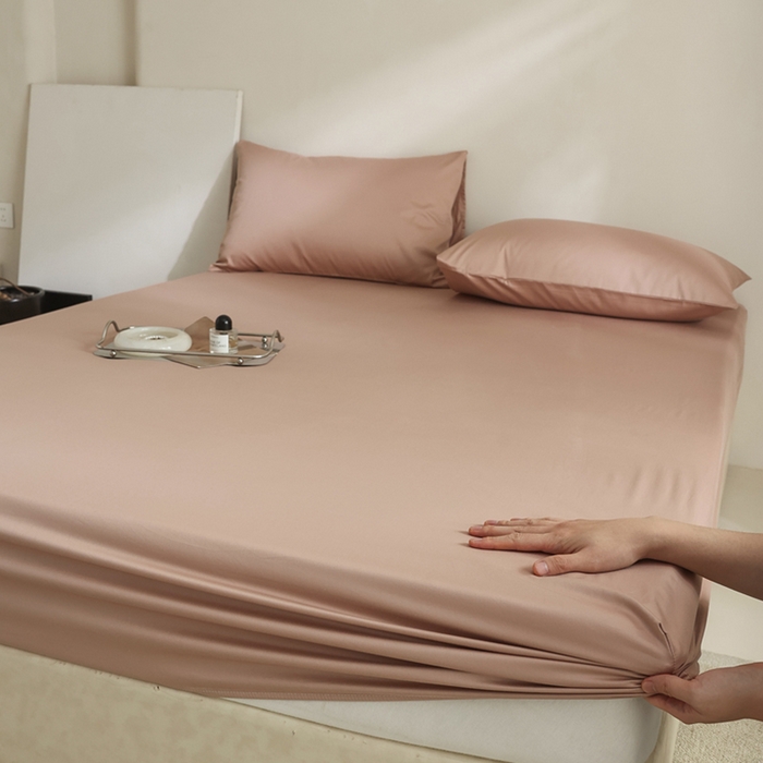 91家纺网 家纺一手货源 找家纺 棉眠 2025新款长绒棉纯色单品系列-单床笠 黎沙棕