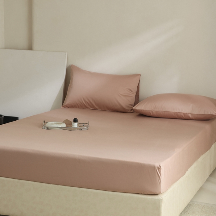 91家纺网 家纺一手货源 找家纺 棉眠 2025新款长绒棉纯色单品系列-单床笠 黎沙棕