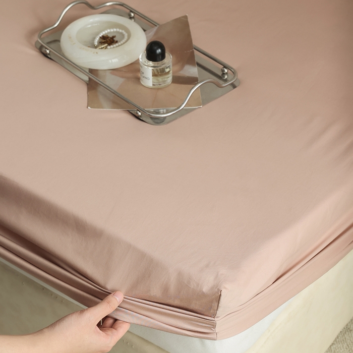 91家纺网 家纺一手货源 找家纺 棉眠 2025新款长绒棉纯色单品系列-单床笠 黎沙棕