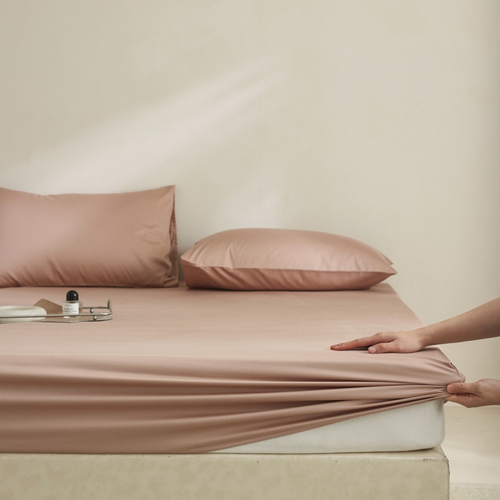 91家纺网 家纺一手货源 找家纺 棉眠 2025新款长绒棉纯色单品系列-单床笠 黎沙棕