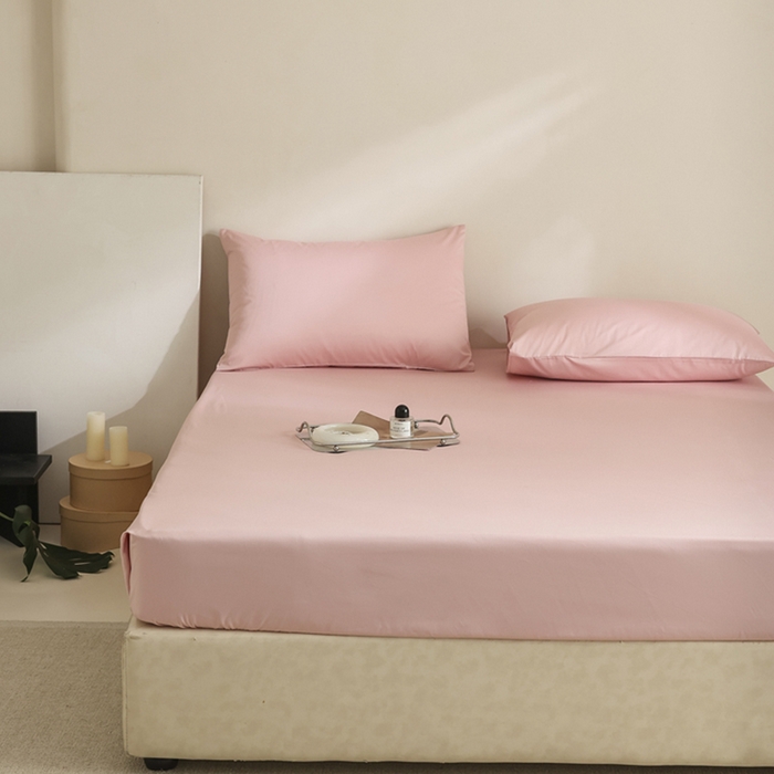 91家纺网 家纺一手货源 找家纺 棉眠 2025新款长绒棉纯色单品系列-单床笠 浅玉