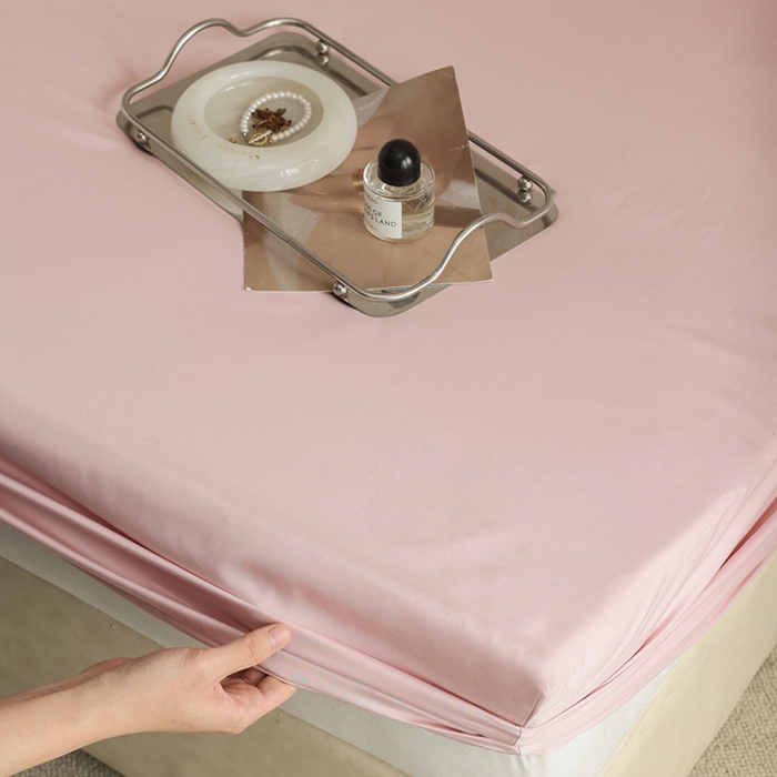 91家纺网 家纺一手货源 找家纺 棉眠 2025新款长绒棉纯色单品系列-单床笠 浅玉