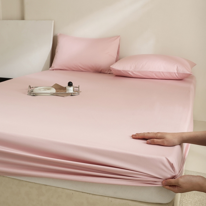 91家纺网 家纺一手货源 找家纺 棉眠 2025新款长绒棉纯色单品系列-单床笠 浅玉