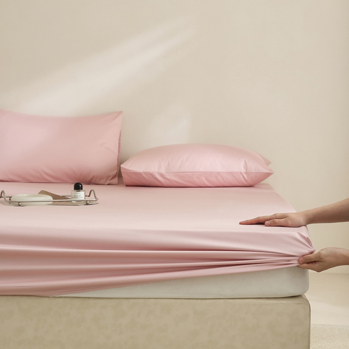 91家纺网 家纺一手货源 找家纺 棉眠 2025新款长绒棉纯色单品系列-单床笠 浅玉