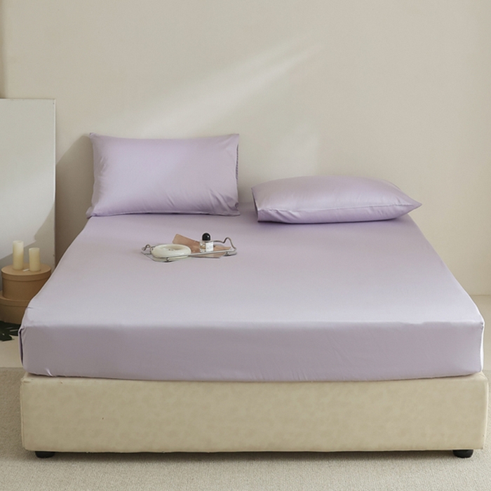棉眠 2025新款长绒棉纯色单品系列-单床笠 浅紫