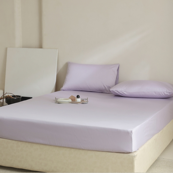 91家纺网 家纺一手货源 找家纺 棉眠 2025新款长绒棉纯色单品系列-单床笠 浅紫