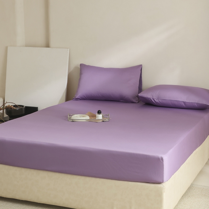 91家纺网 家纺一手货源 找家纺 棉眠 2025新款长绒棉纯色单品系列-单床笠 深紫