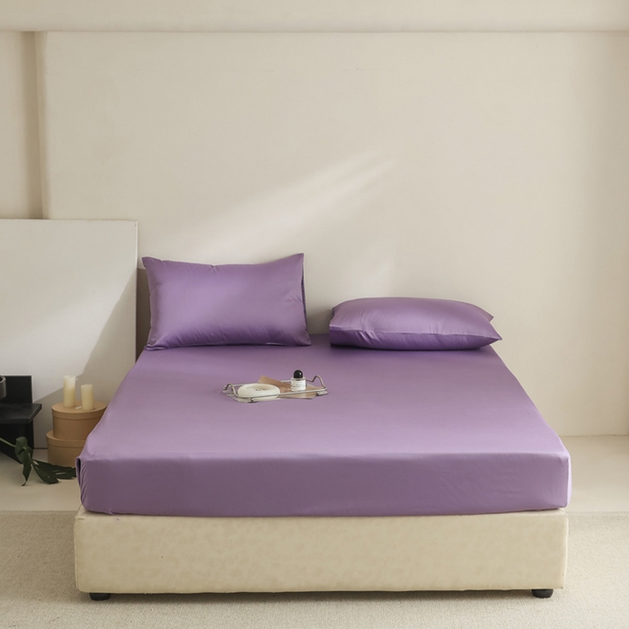 棉眠 2025新款长绒棉纯色单品系列-单床笠 深紫