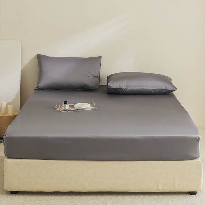 棉眠 2025新款长绒棉纯色单品系列-单床笠 碳木灰