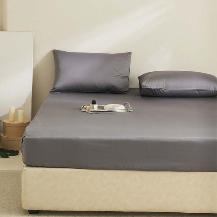 91家纺网 家纺一手货源 找家纺 棉眠 2025新款长绒棉纯色单品系列-单床笠 碳木灰