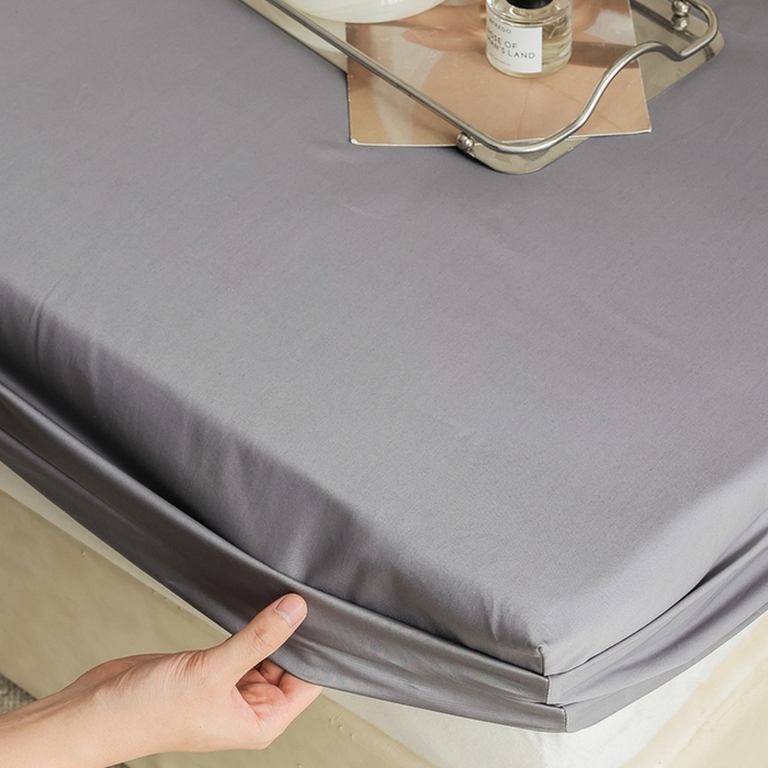 91家纺网 家纺一手货源 找家纺 棉眠 2025新款长绒棉纯色单品系列-单床笠 碳木灰