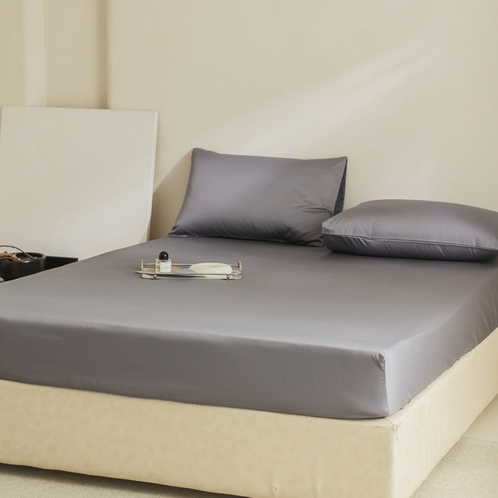 91家纺网 家纺一手货源 找家纺 棉眠 2025新款长绒棉纯色单品系列-单床笠 碳木灰