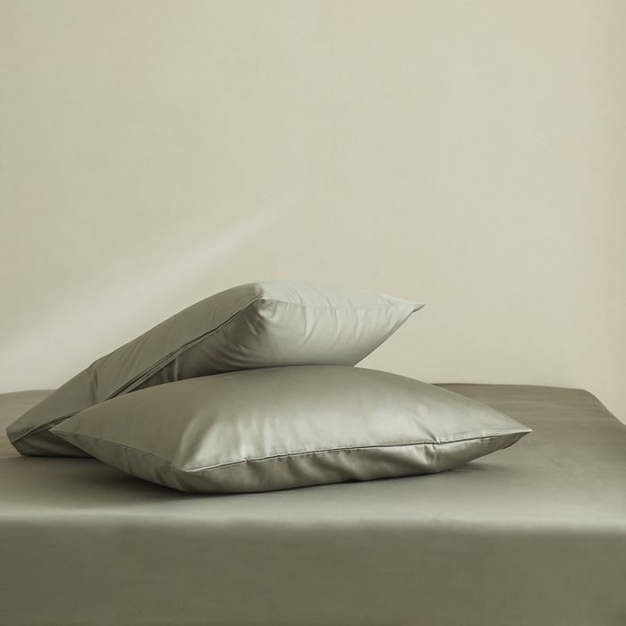 91家纺网 家纺一手货源 找家纺 棉眠 2025新款长绒棉纯色单品系列-单枕套 海藻绿