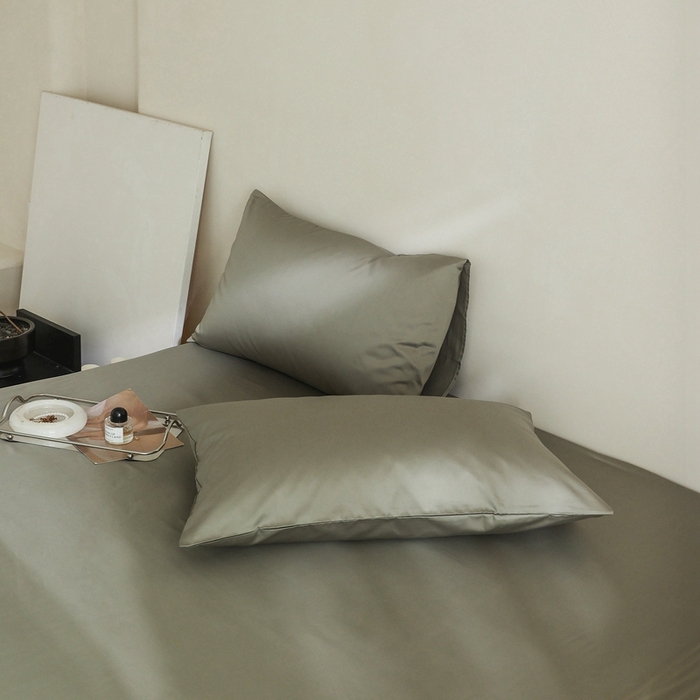 棉眠 2025新款长绒棉纯色单品系列-单枕套 海藻绿